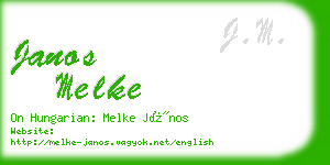 janos melke business card